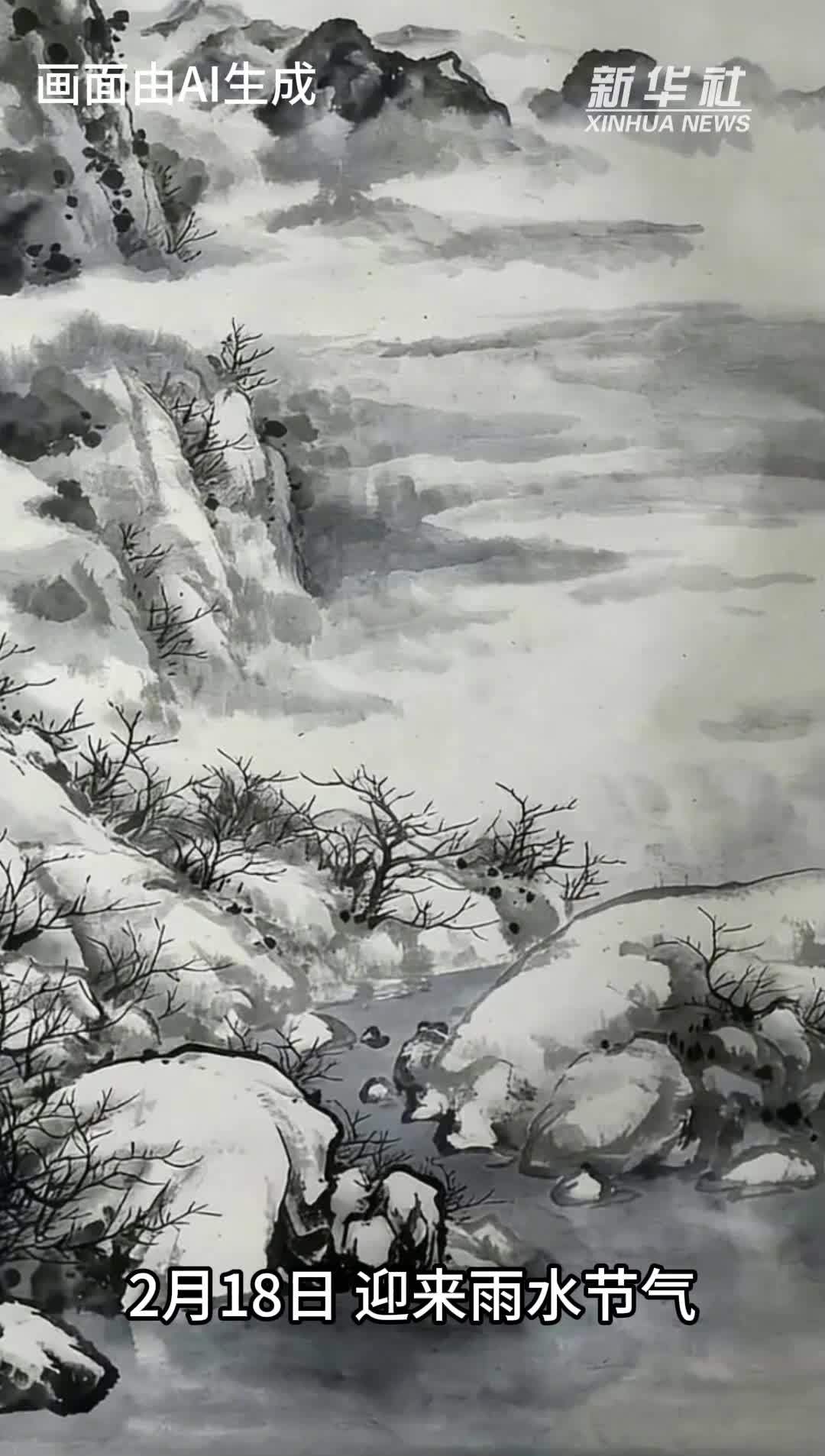 文化中国行·AIGC绘节气|东风解冻，散而为雨