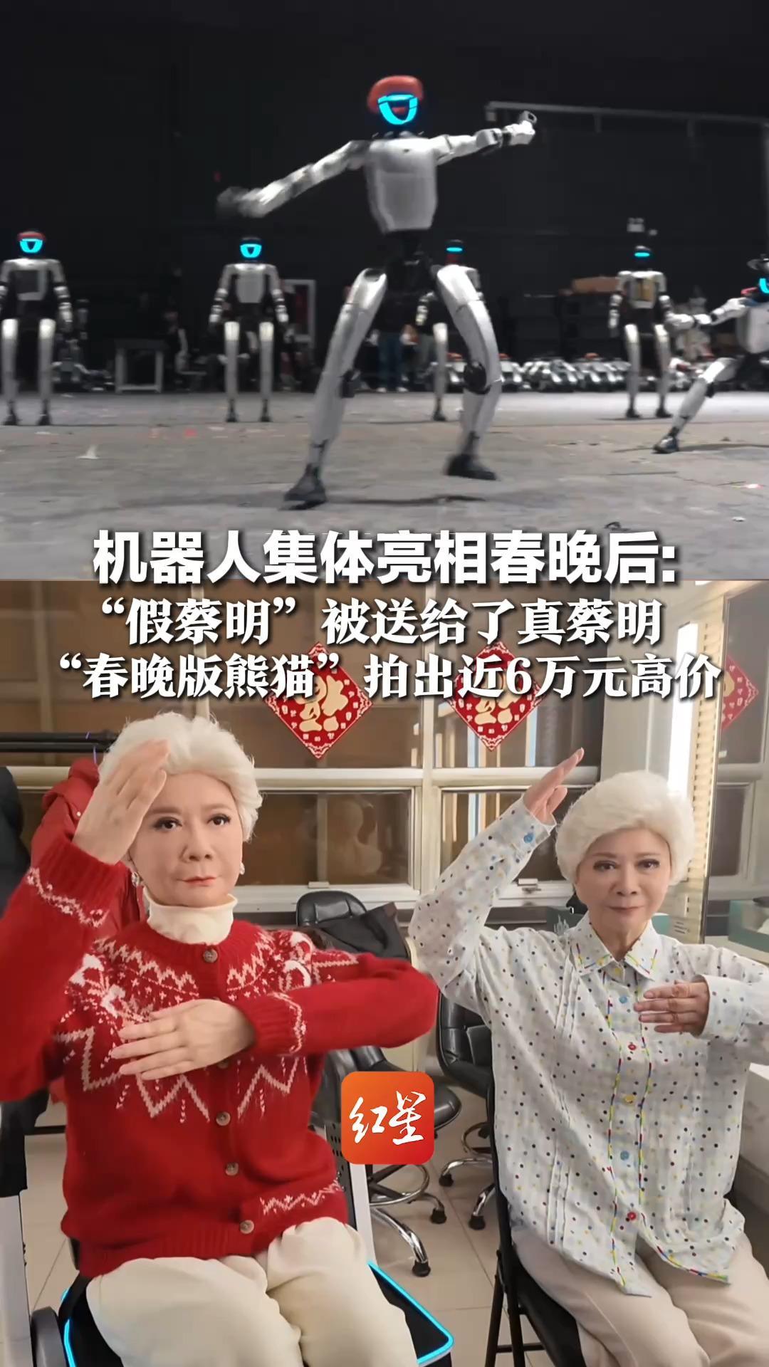 机器人集体亮相春晚后：“假蔡明”被送给了真蔡明，“春晚版熊猫”拍出近6万元高价