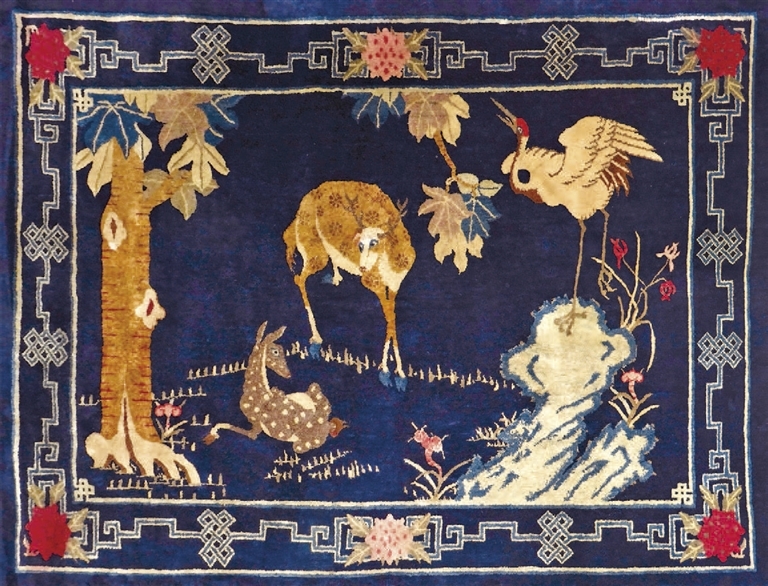 “鹤鹿同春”清代宫毯