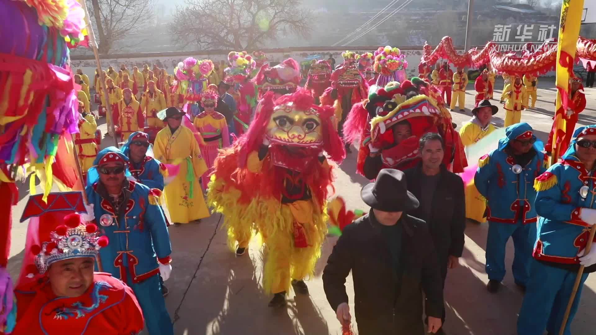 甘肃渭源：社火欢腾迎马年