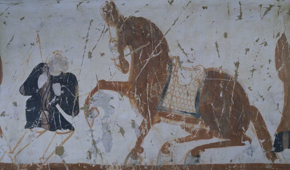 莫高窟第290窟马夫与马　新华社发