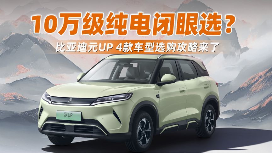 10万级纯电闭眼选？比亚迪元UP 4款车型选购攻略来了