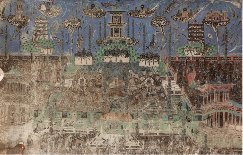 敦煌321窟北壁初唐壁画《阿弥陀经变》