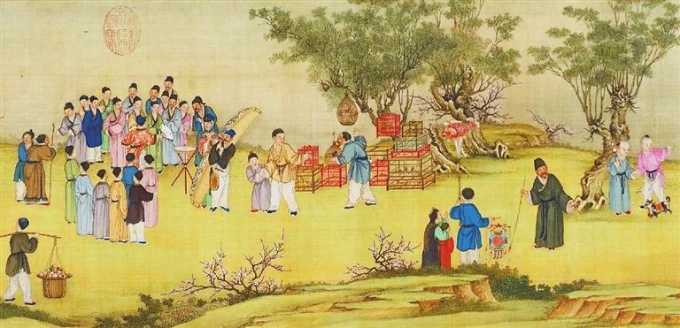 古人欢度新春的场景　清&middot;丁观鹏绘《太平春市图》