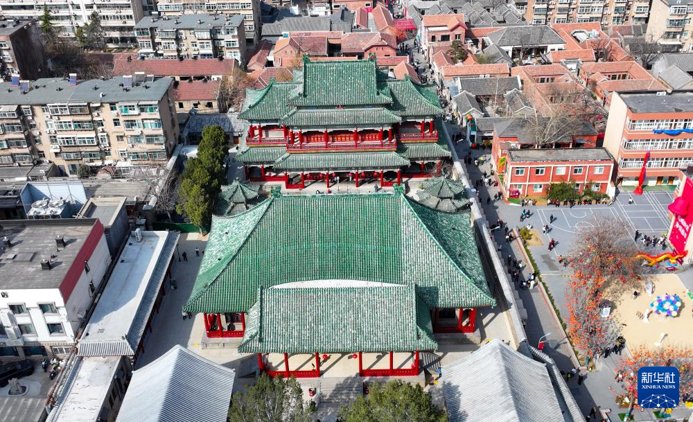 2月24日拍摄的山东古建筑博物馆（无人机照片）。