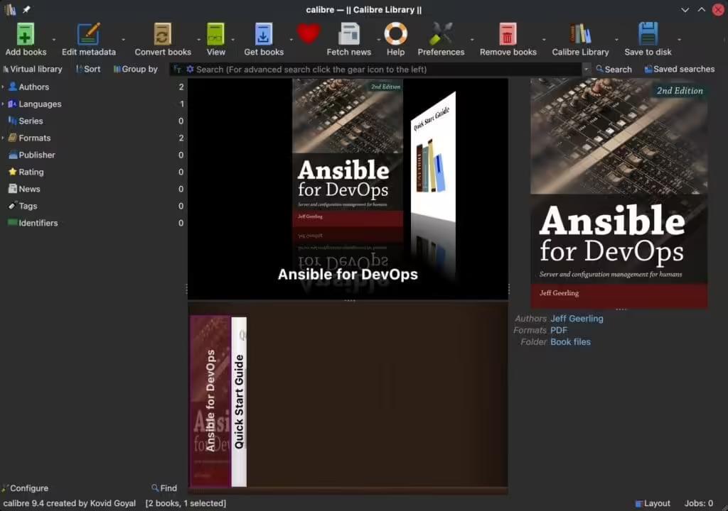 Calibre 9.4 E-Book Manager