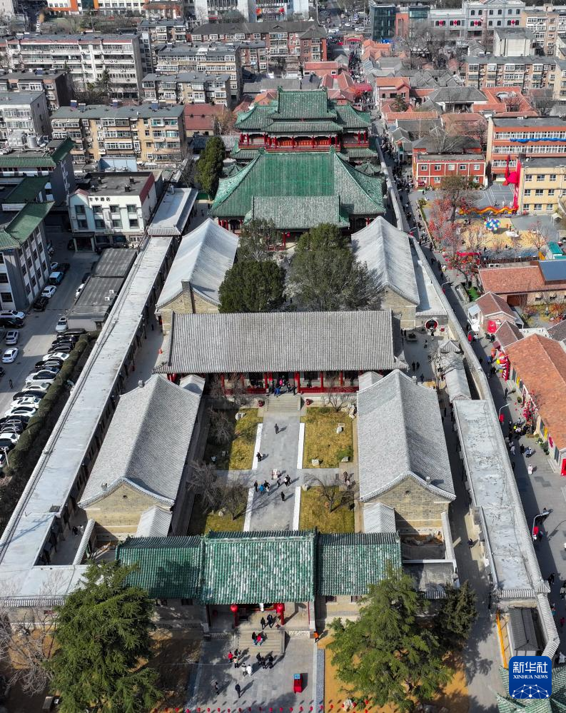 2月24日拍摄的山东古建筑博物馆（无人机照片）。