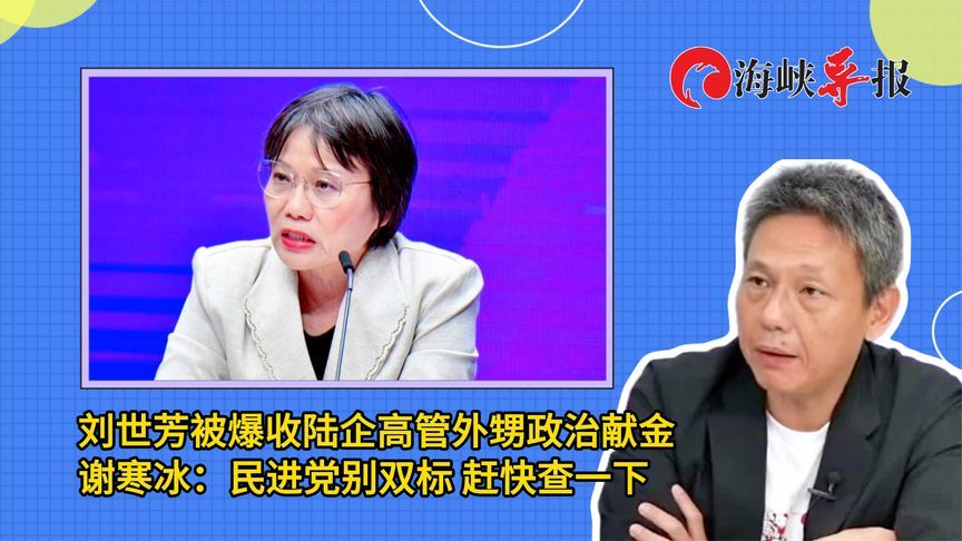 刘世芳被爆收陆企政治献金，谢寒冰：民进党别双标，赶快查一下