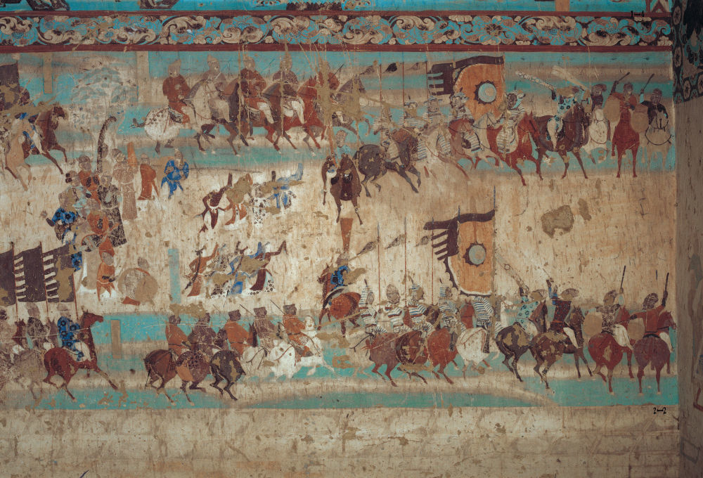 莫高窟第156窟《张议潮统军出行图》　新华社发