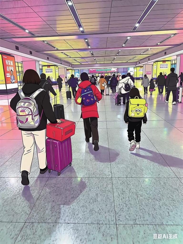 AI制作的“奔赴团圆路”