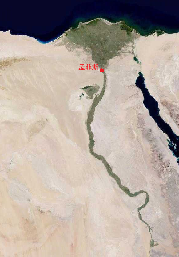 ▲埃及地图及孟菲斯位置