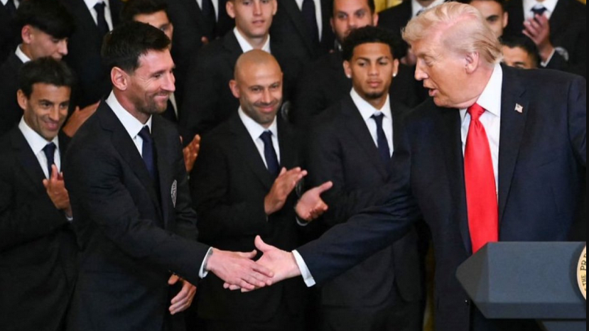 特朗普在白宫接见梅西