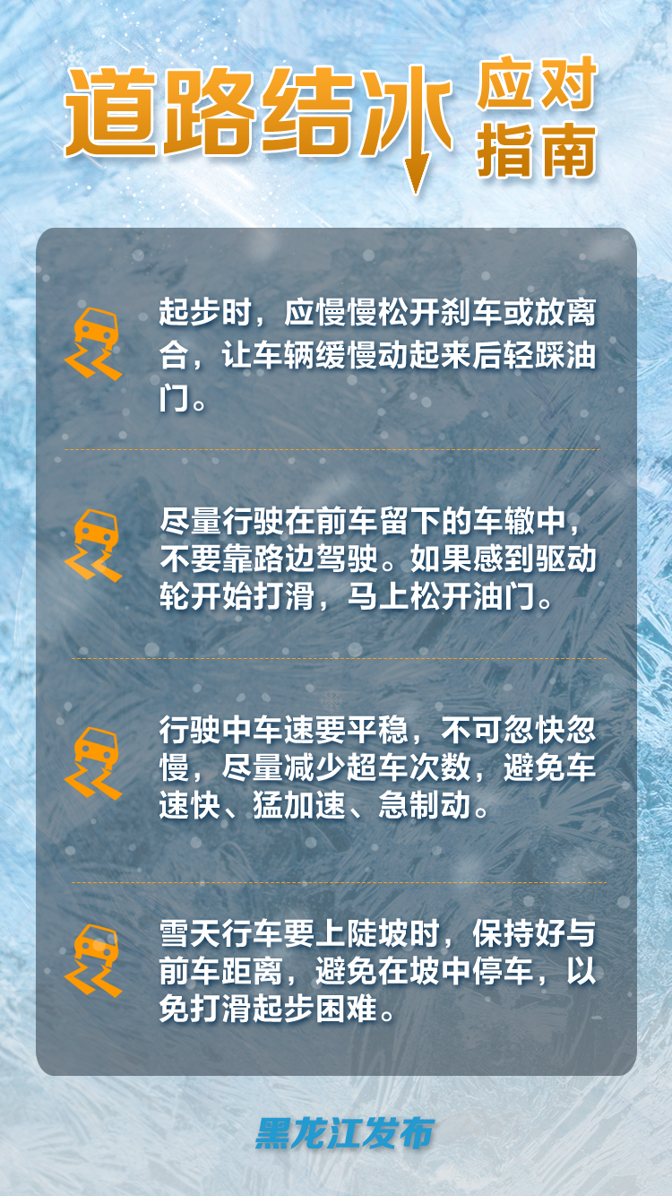 哈尔滨发布道路冰雪黄色预警!