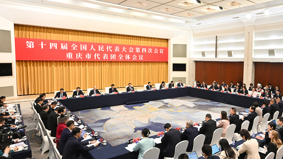 ▲3月6日，十四届全国人大四次会议重庆代表团举行全体会议、小组会议，审查“十五五”规划纲要草案。记者 苏思 摄/视觉重庆