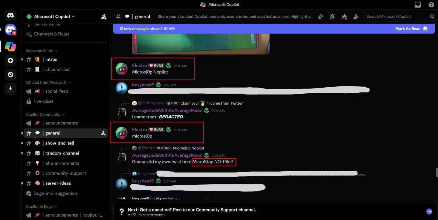微软官方Discord频道封禁网友自造词“Microslop”未果,竟选择大面积“禁言”