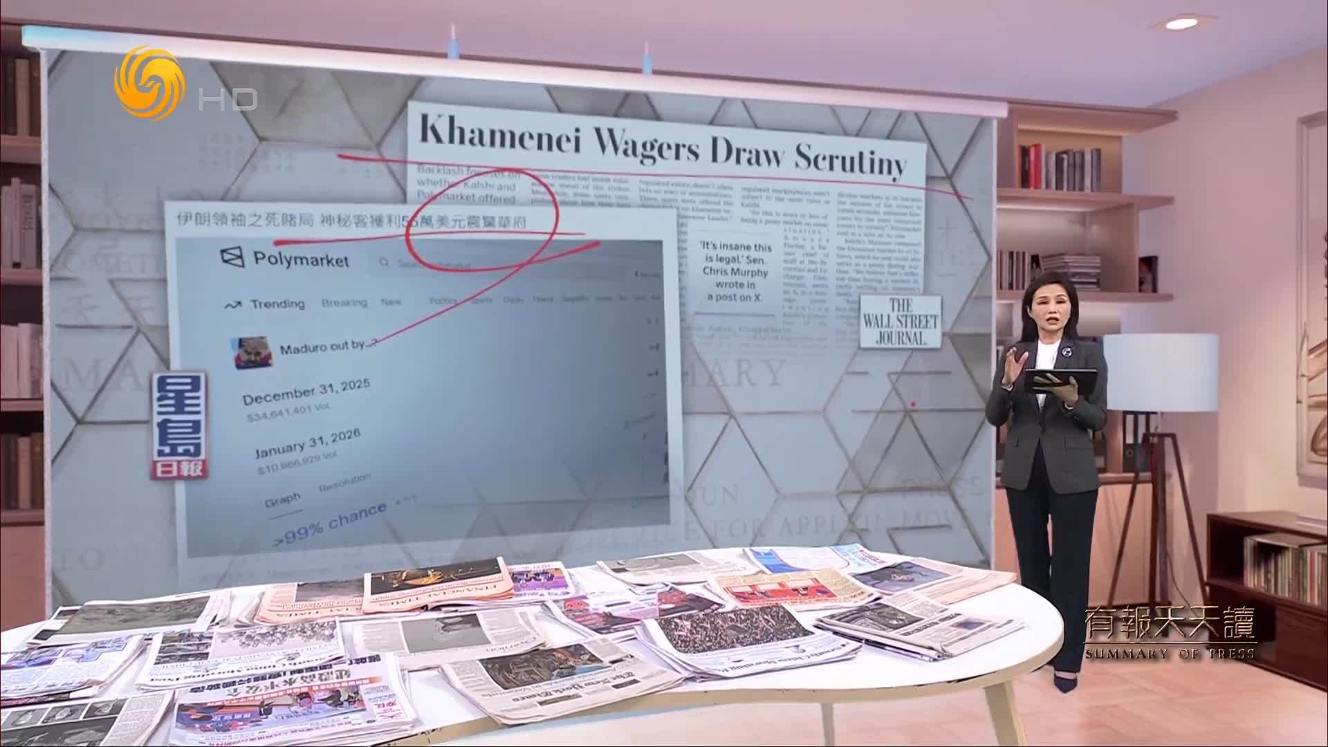 星岛日报：伊朗领袖之死赌局 神秘客获利55万美元震惊华府