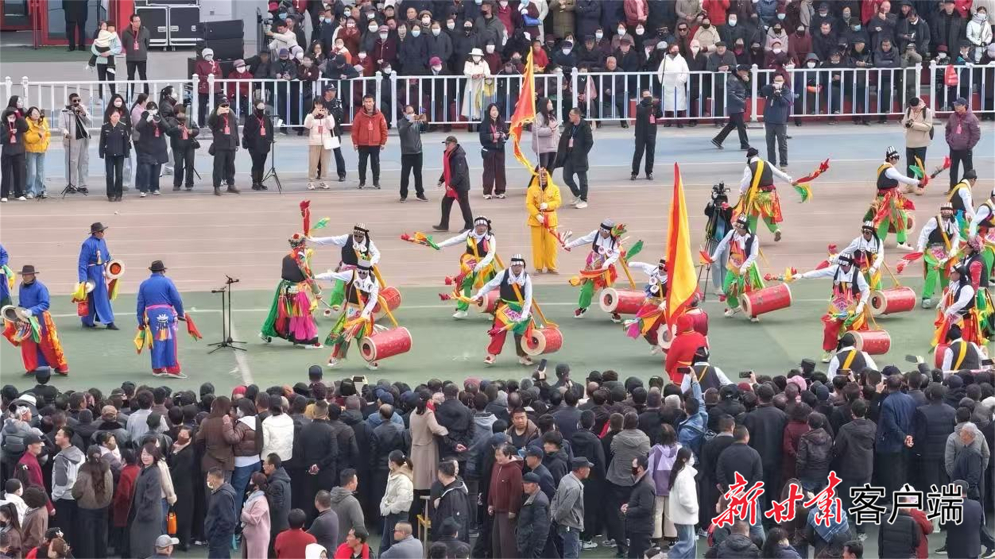 太平鼓展演　永登县融媒体中心提供