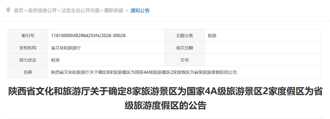 国家4A级旅游景区 西安再添2家！