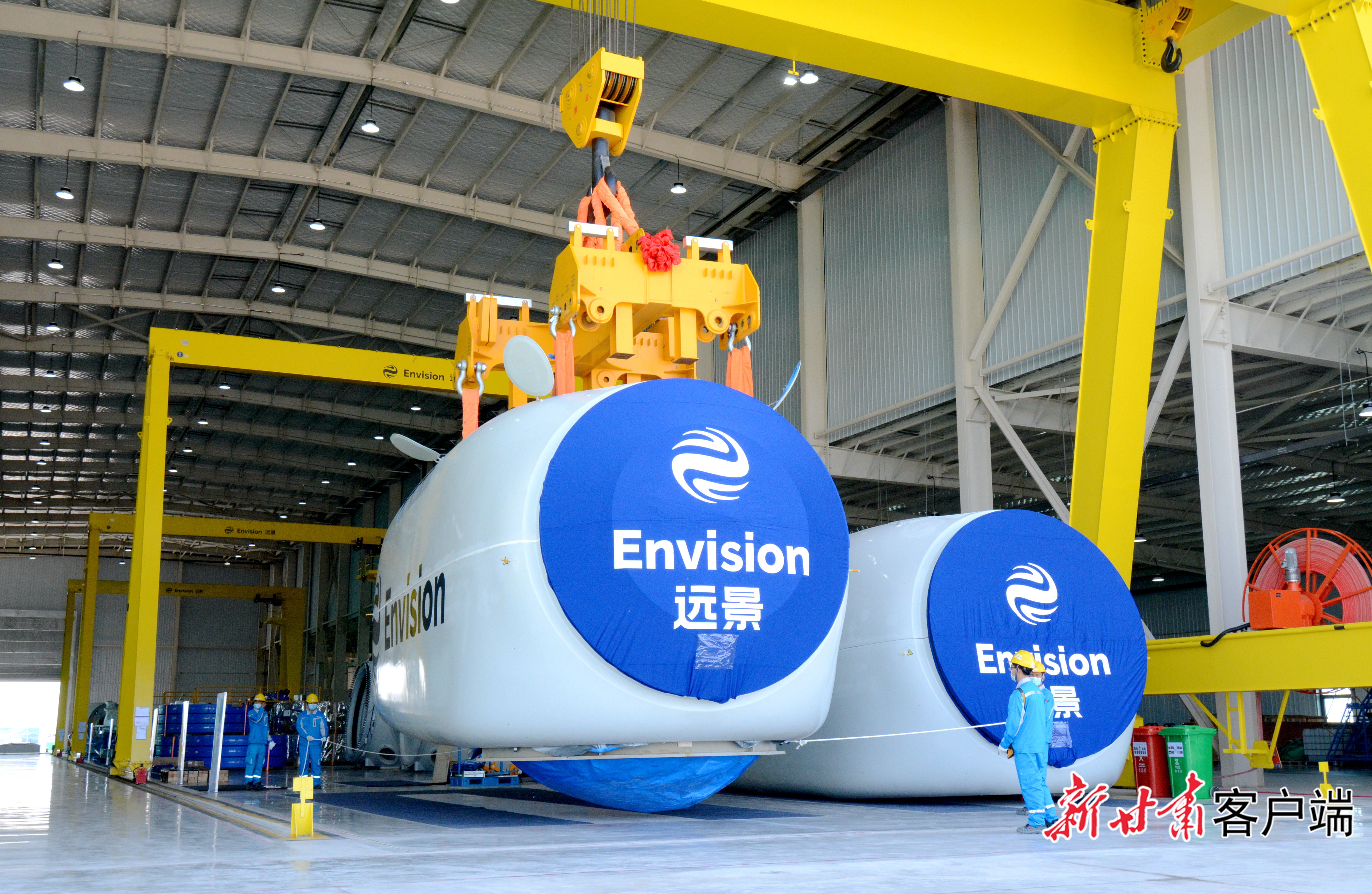 远景能源在民勤县制造的风机(资料图)