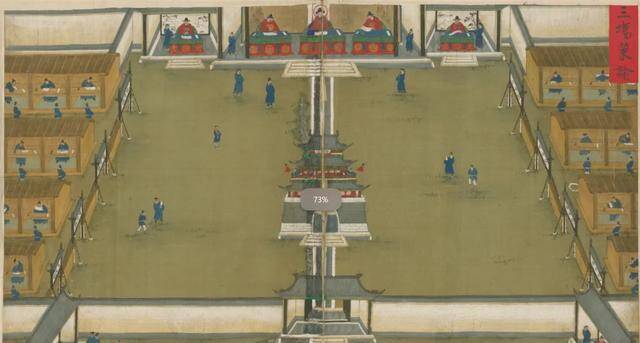 明代《明人考试图横轴》局部