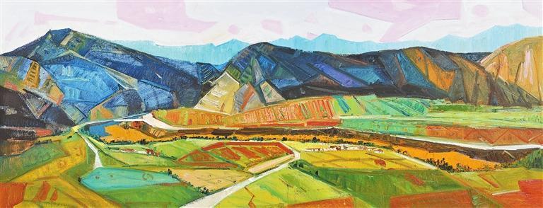 黄河人家（油画）安斌杰