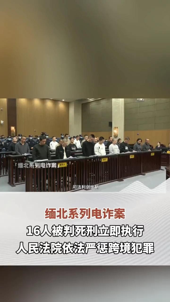 缅北系列电诈案 16人被判死刑立即执行 人民法院依法严惩跨境犯罪 （顶端新闻记者：聂辉 剪辑：王娇）