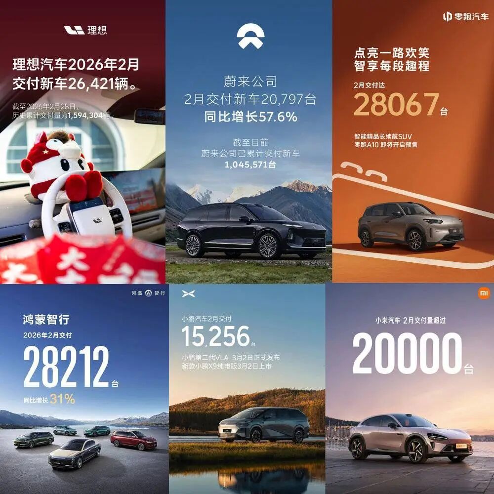 图源：各车企官方