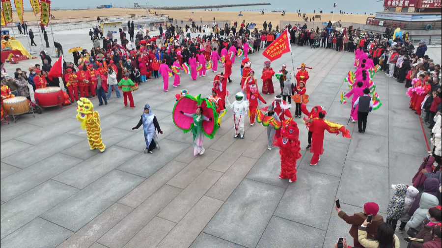 龙马北海民俗欢 锣鼓秧歌嗨全场——第十届潍坊北海民俗祭海节暨滨海区第三届锣鼓秧歌擂台赛成功举行