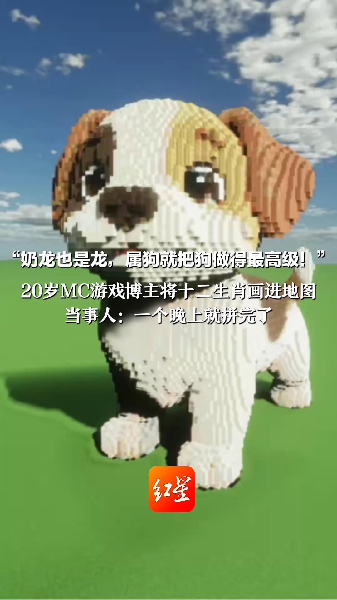 “奶龙也是龙，属狗就把狗做得最高级！” 06年MC游戏博主将十二生肖画进地图 当事人：一个晚上就拼完了 被网友吐槽太偏心