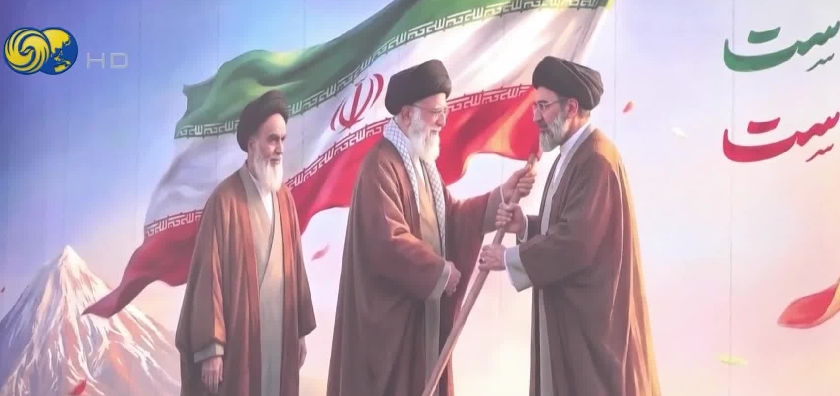 德黑兰出现巨型壁画,伊任最高领袖“同框”