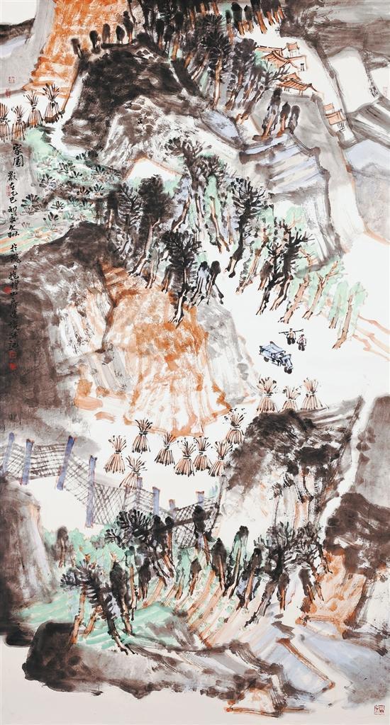 家园（中国画）毛文琳