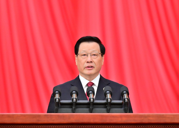 3月9日，十四届全国人大四次会议在北京人民大会堂举行第二次全体会议。最高人民检察院检察长应勇作最高人民检察院工作报告。 新华社记者 翟健岚 摄