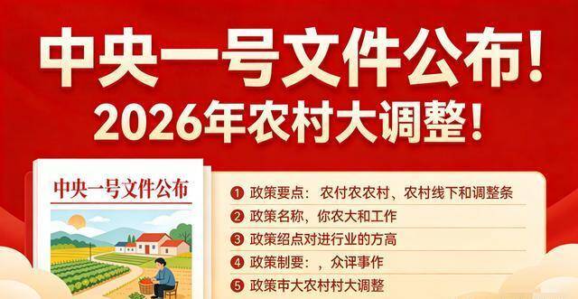 5大退换落地!2026中央一号文献,农村要变天了?