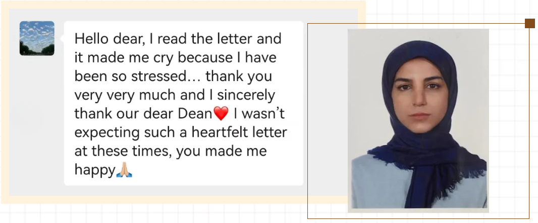 伊朗学生来信:谢谢母校,我们平安