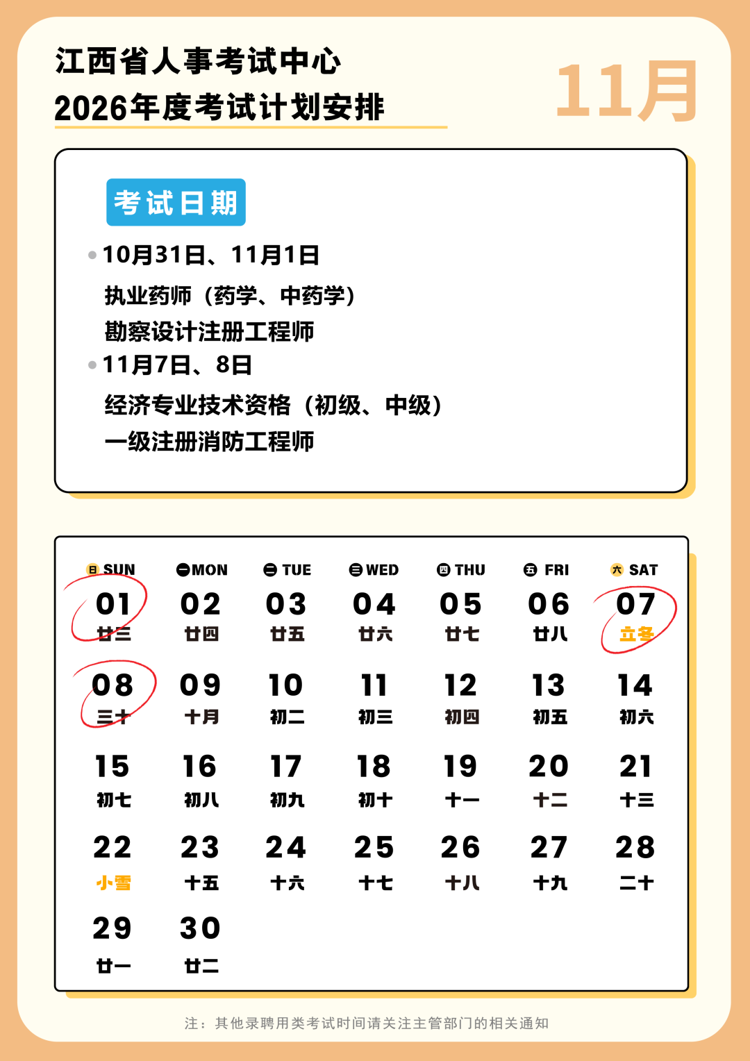 2026年度江西省人事考试计划公布