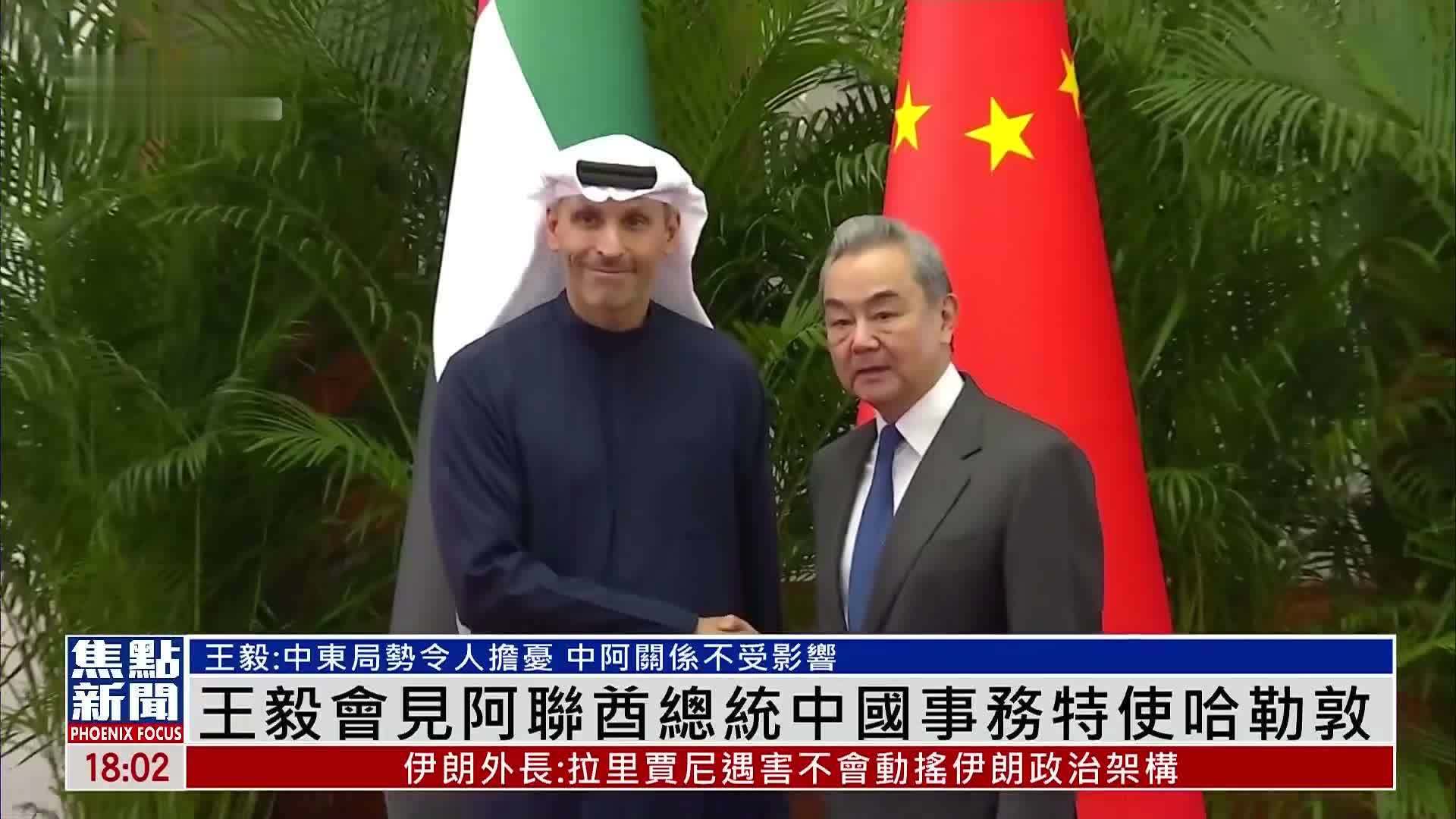 王毅会见阿联酋总统中国事务特使哈勒敦