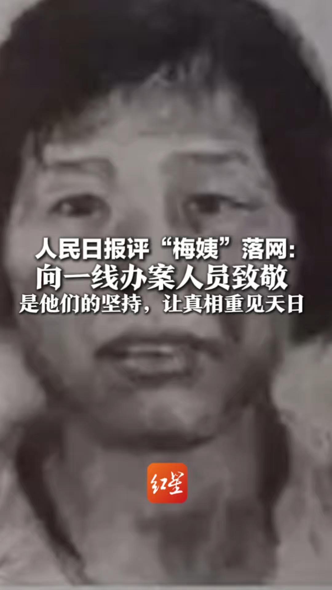 人民日报评“梅姨”落网：向一线办案人员致敬 是他们的坚持，让真相重见天日