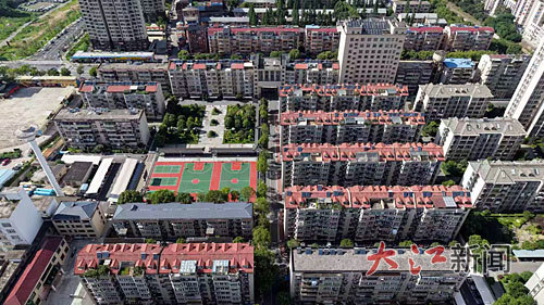 九江市濂溪区十里街道七〇七所社区航拍图。