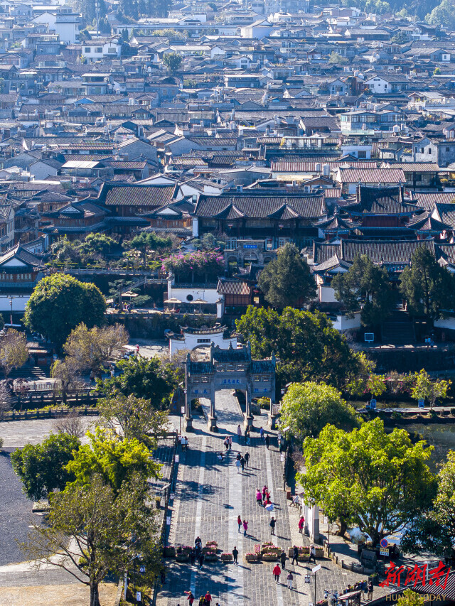 和顺古镇航拍图。