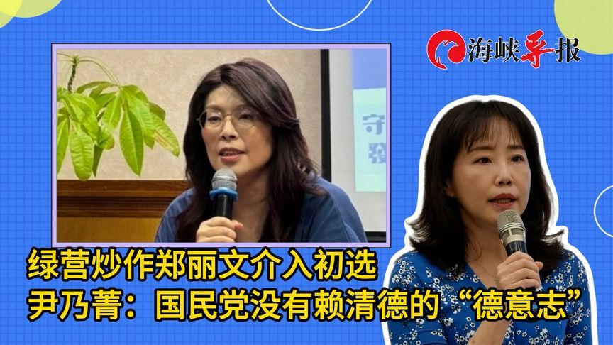 绿营炒作郑丽文介入初选，尹乃菁：国民党没有赖清德的“德意志”