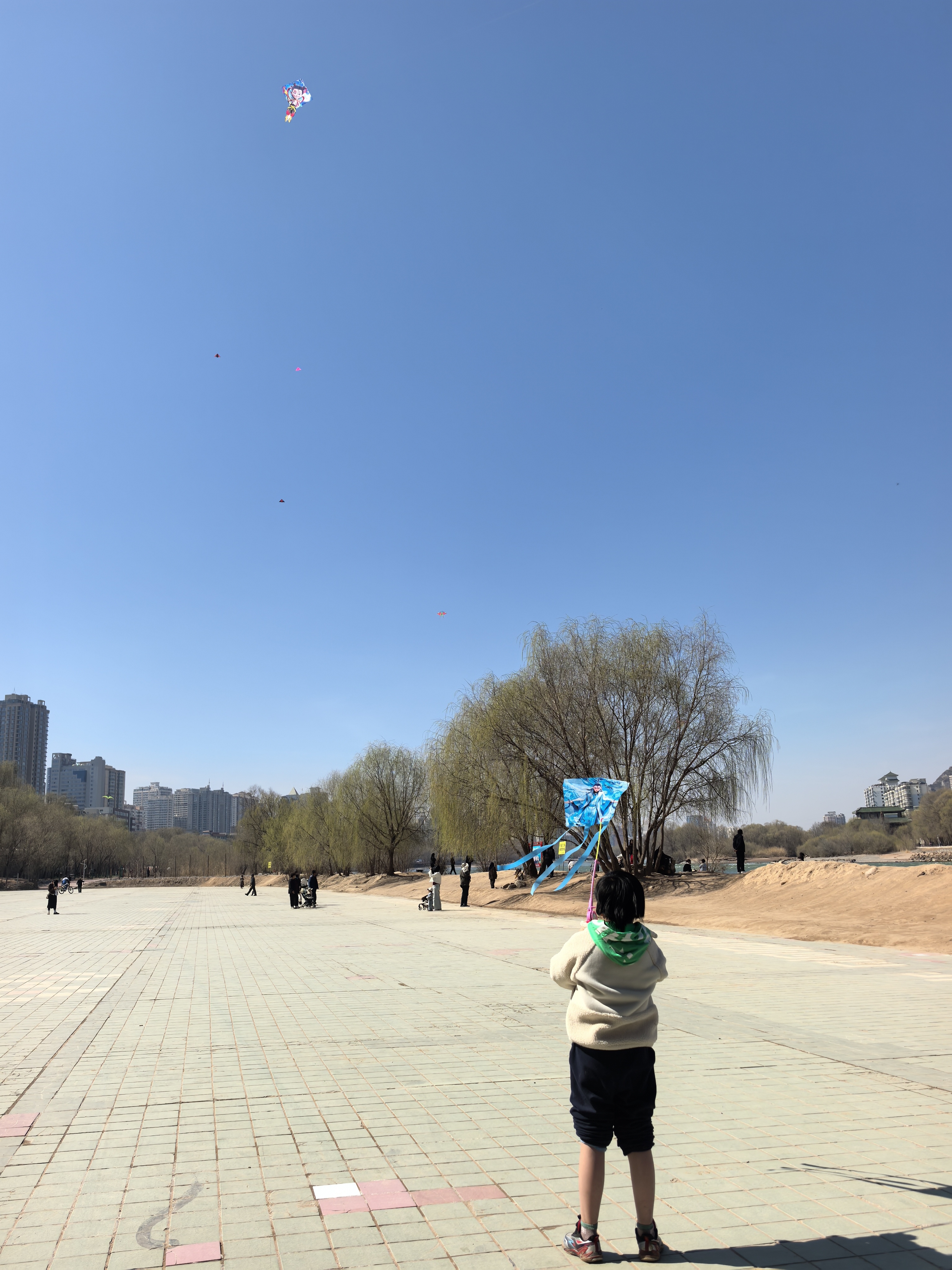 小朋友自己放口袋风筝