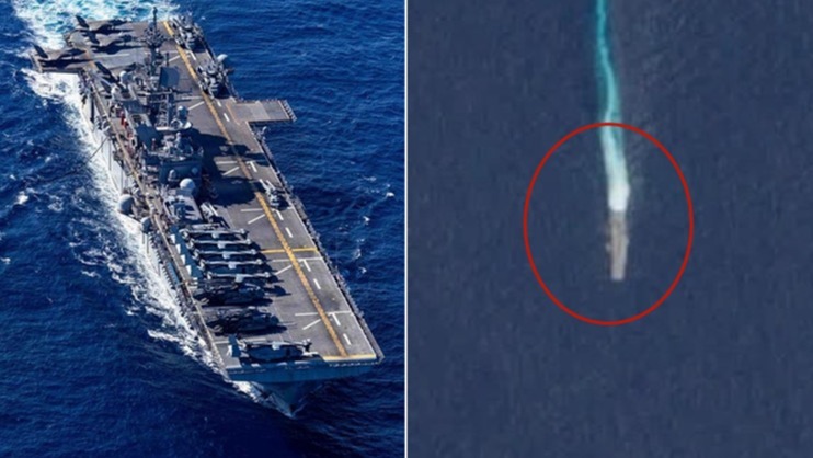 驻日美军万吨巨舰驰援中东，航迹遭实时追踪