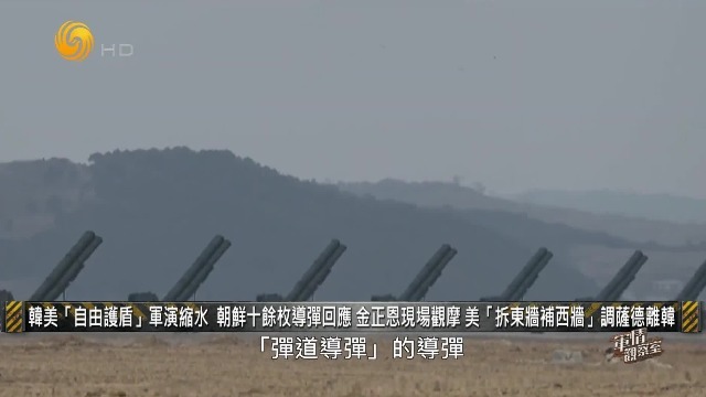 韩美“自由护盾”军演缩水，朝鲜十余枚导弹回应，金正恩现场观摩