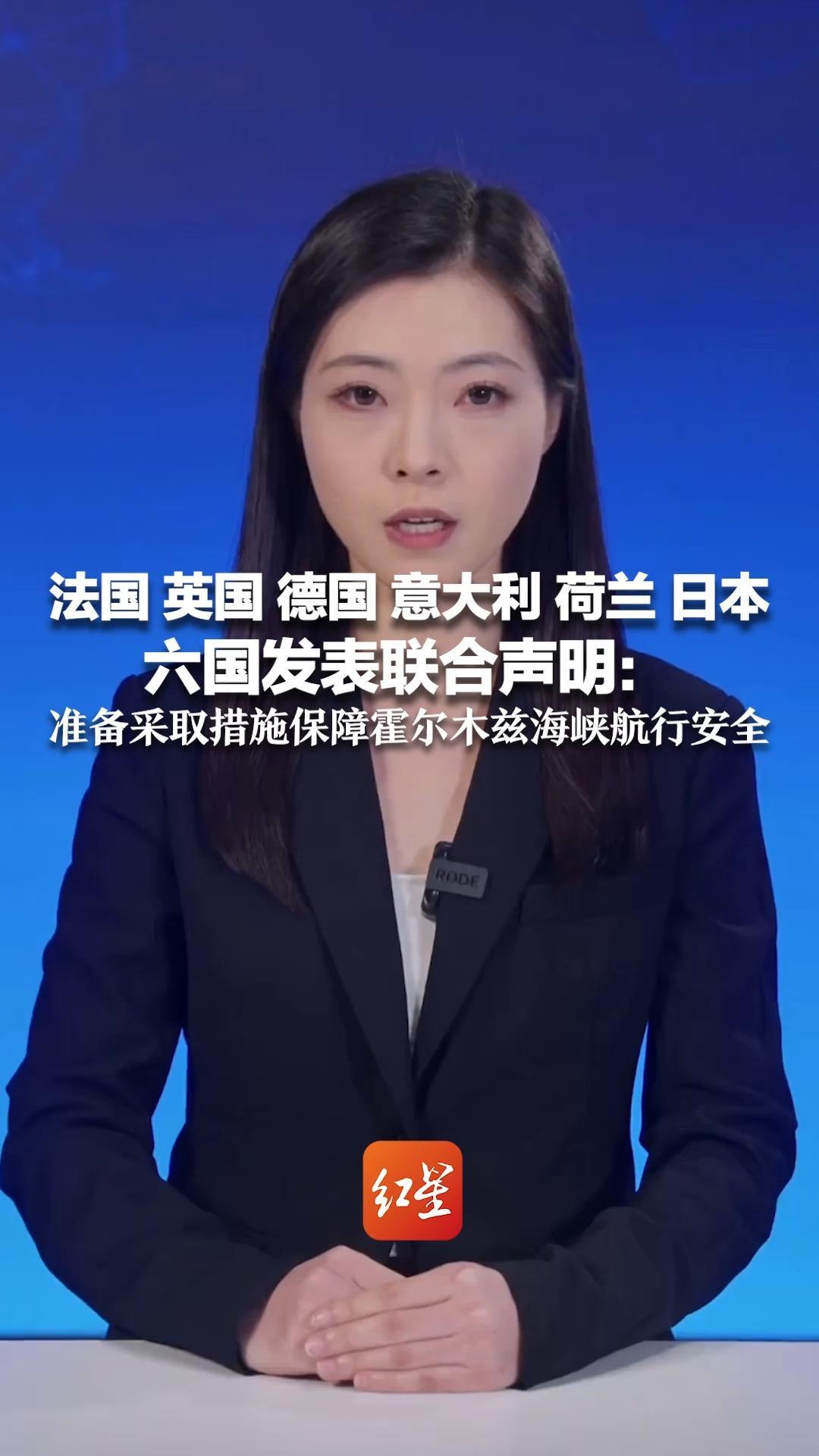 法国、英国、德国、意大利、荷兰、日本 六国发表联合声明：准备共同采取适当措施 保障霍尔木兹海峡的航行安全