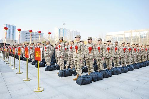 3月16日,河北省2026年上半年新兵入伍欢送大会在石家庄举行。图为欢送大会现场。本报记者 史晟全摄
