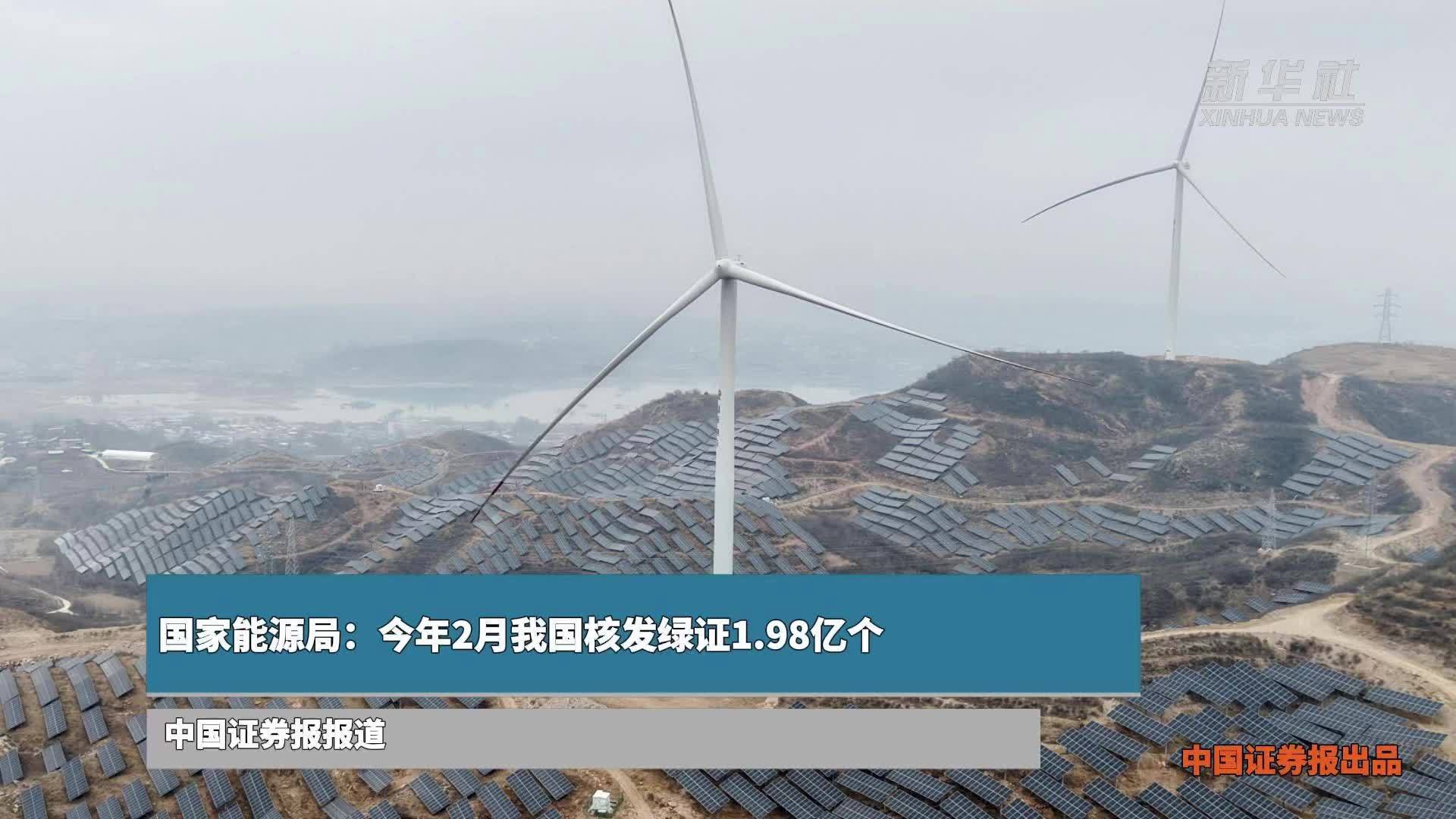 国家能源局：今年2月我国核发绿证1.98亿个