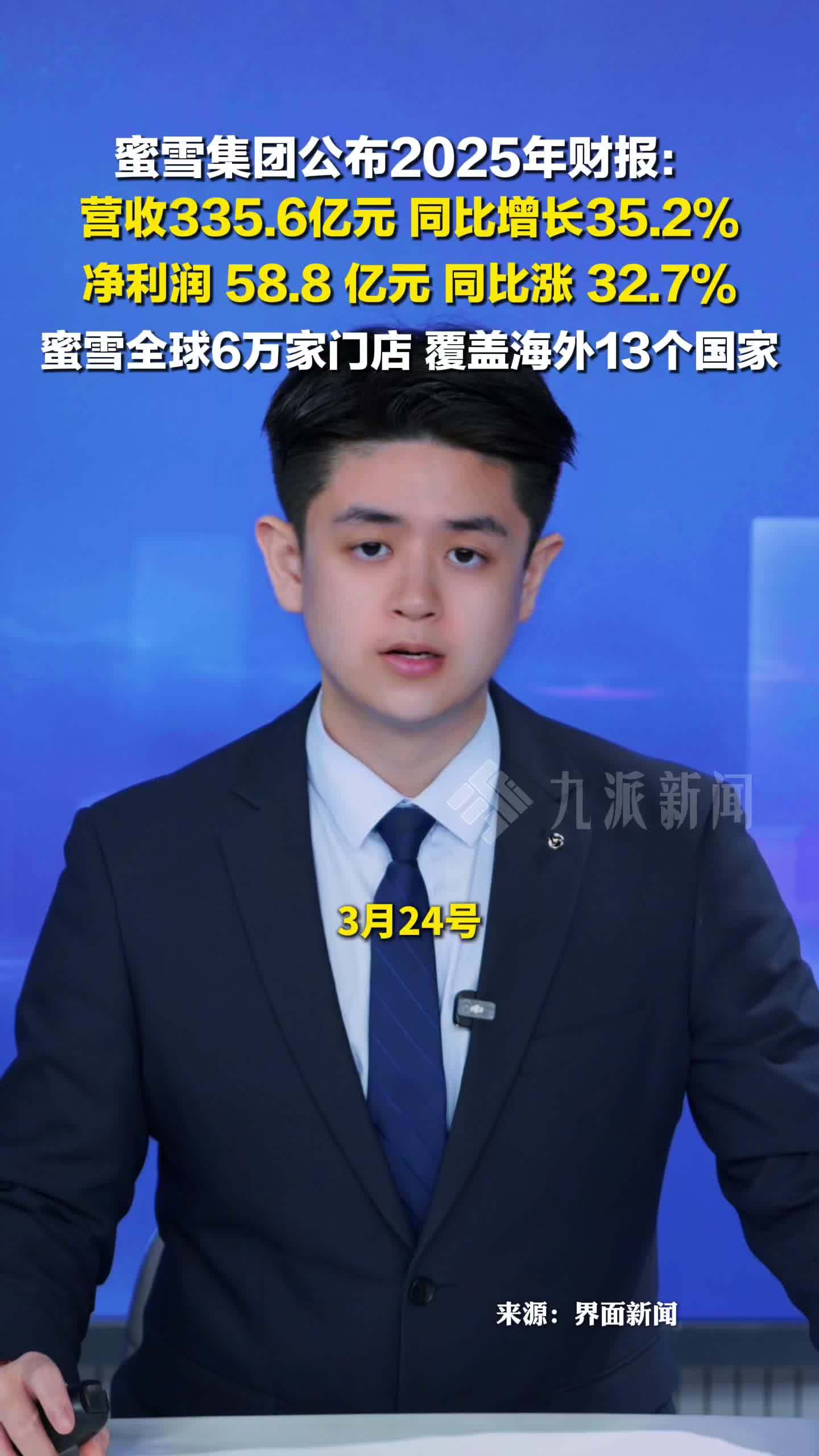 蜜雪集团公布2025年财报：营收超335亿元 ，同比增长35.2%