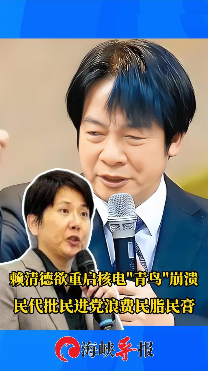 赖清德欲重启核电青鸟崩溃，民代批民进党浪费民脂民膏