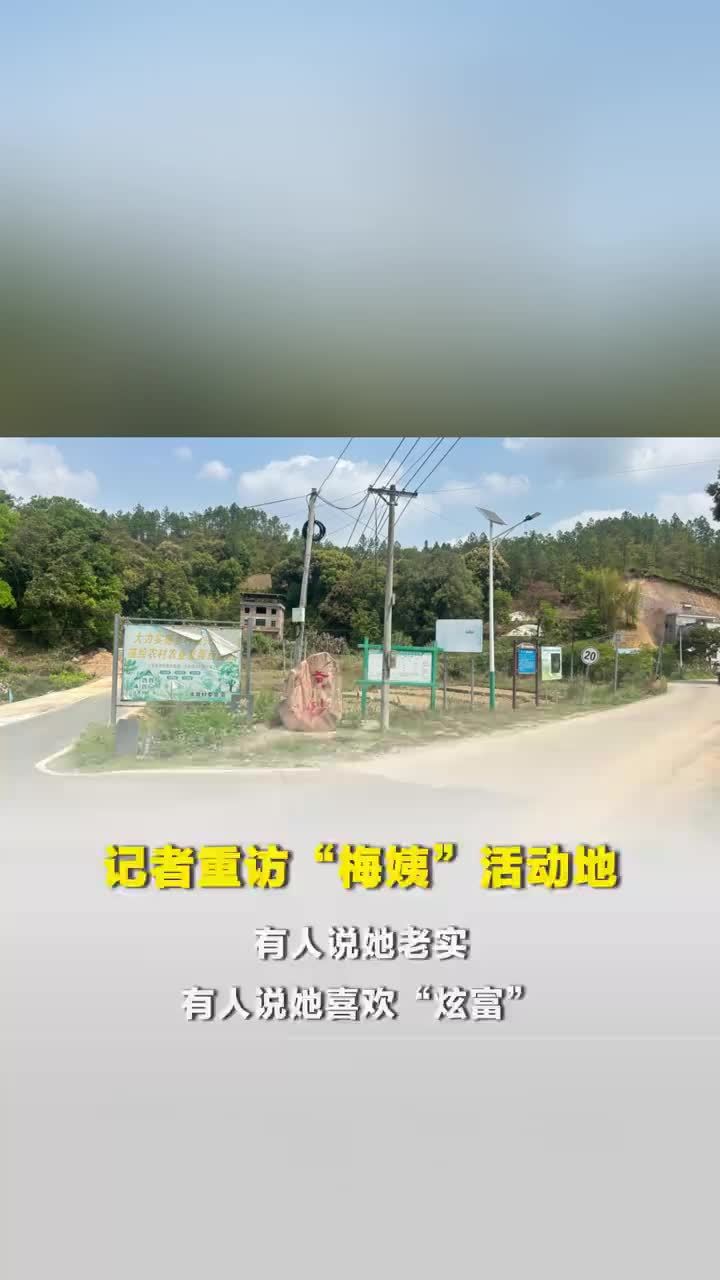 记者重访“梅姨”活动地，村民称梅姨表面身份是做媒婆：有村民说梅姨老实也有村民说她炫富
