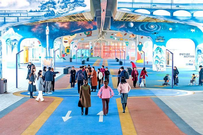 江夏印巷桥下空间成为打卡好去处